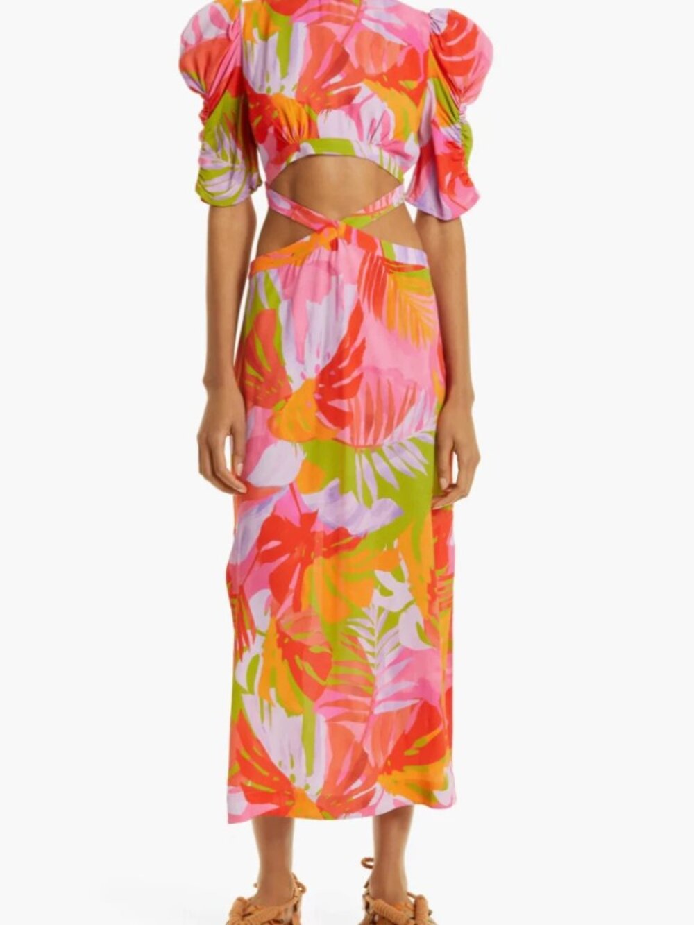 Farm Rio Cutout Midi Dress — Size XL 🏷️ NWT